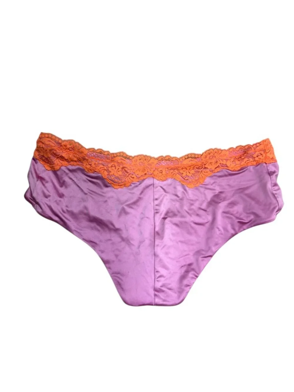 SKIMS Lace Trim Bikini Bottoms Pink Orange Size M VGUC